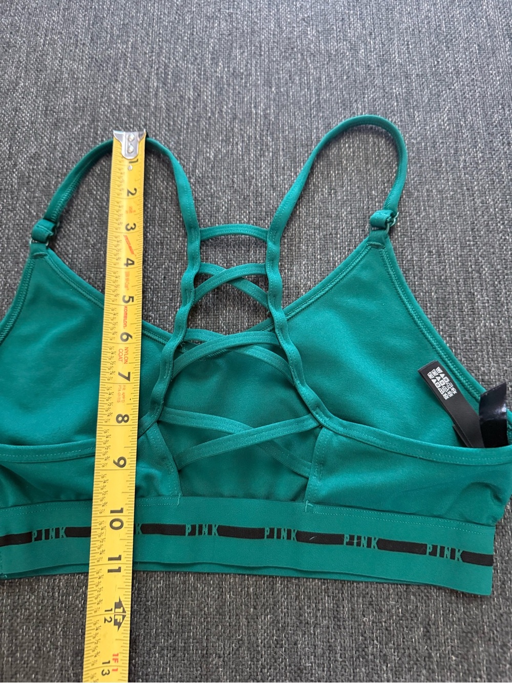 Green Strappy Victoria secret pink active bra size Medium super cute - Picture 4 of 7